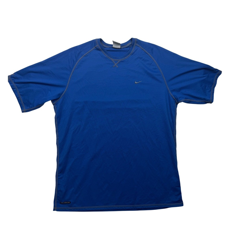 Vintage Y2K Nike Sphere Dry Blue Gray Stitch Performance Shirt L